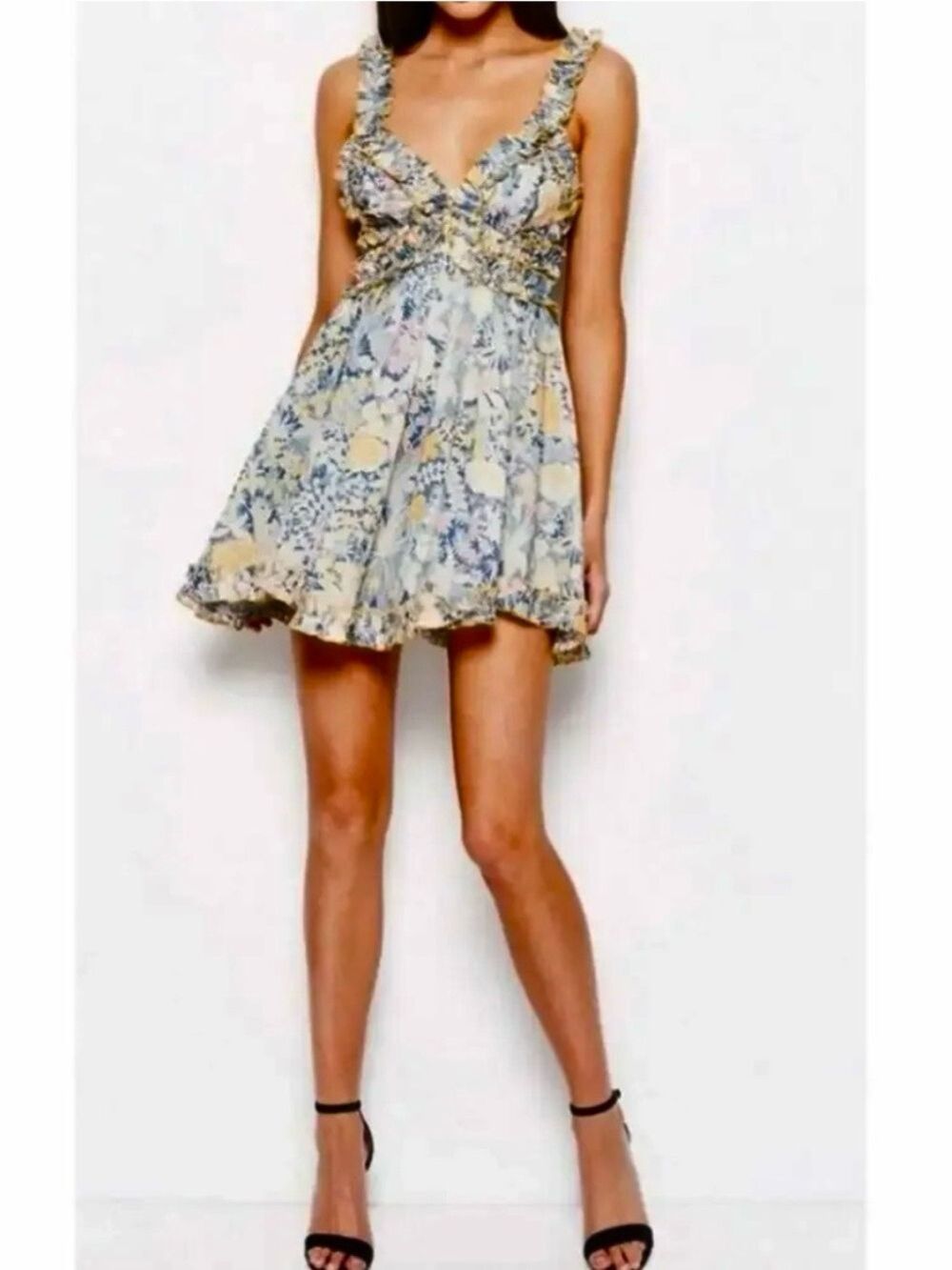 Alice McCall Gardenia Floral Babydoll Mini Dress Pockets size 8